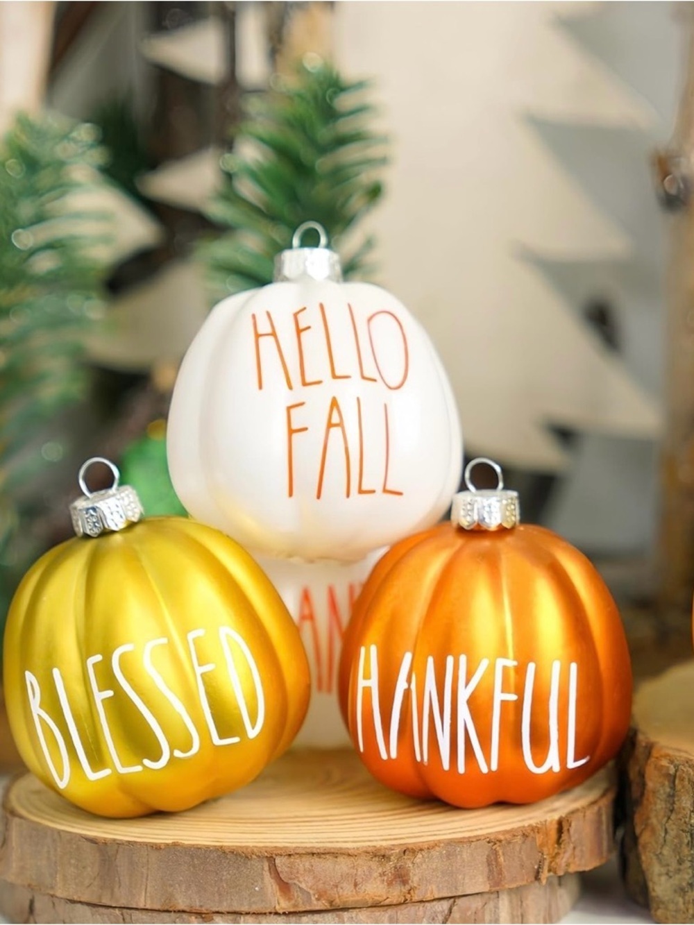 NIB Fall Pumpkin Ornament Set 18pcs Thanksgiving Halloween Tree Decor Rustic - Picture 5 of 15